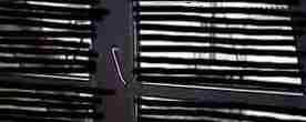 Snow behind the blinds